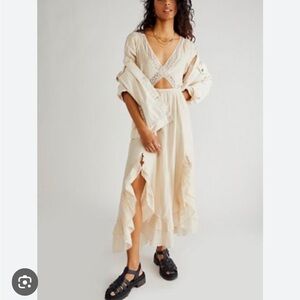 Free People X’s and O’s Midi Dress in Cream Size Small